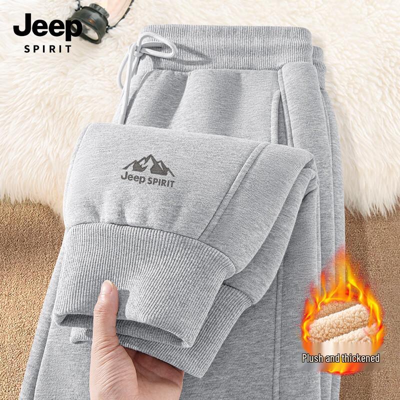 JEEP SPIRIT Men's New 2025 Lamb Fleece Warm Jogger Pants