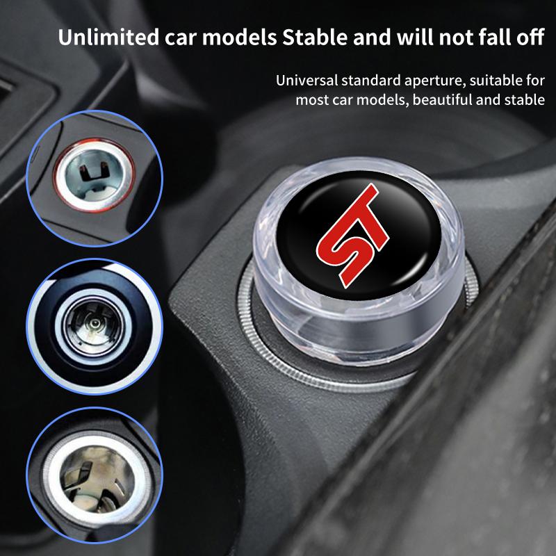 For Ford 1/2PCS Car Logo Cigarette Lighter Dust Plug Button Socket Protective Cover Escort KA Flex Everest KA Expedition Falcon APQ1