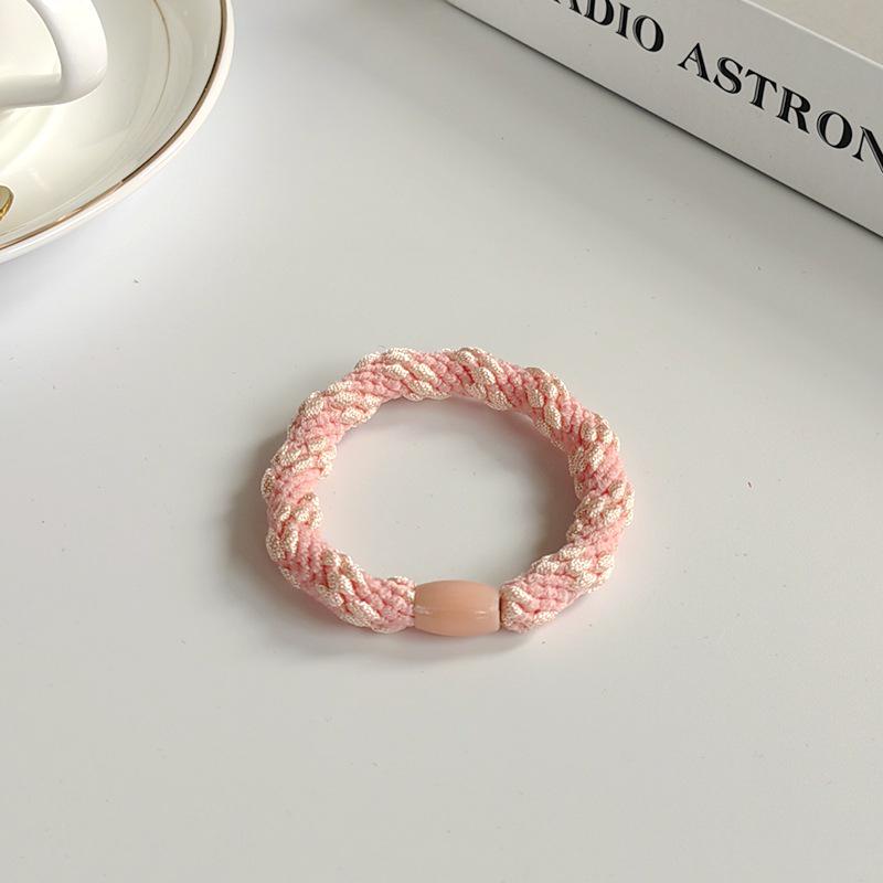 Women’s Cute Candy Color Elastic Braided Hair Ties with Leather Covers