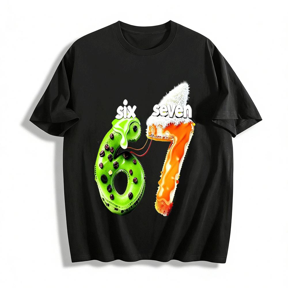 

Fun Dessert Print Number 67 Casual Top For Men And Women Pure cotton T-shirt XXS