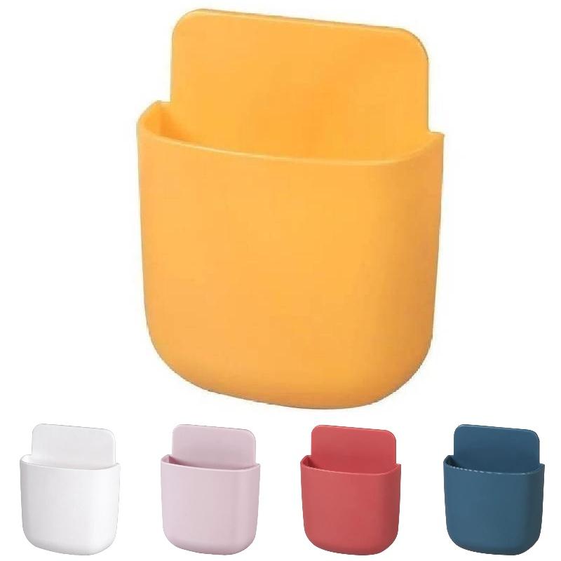 Wall-mounted Smart Tv Remote Control Holder Pp Material Stick-on Multi-functional Storage Box