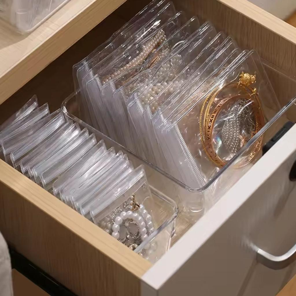 Jewelry Small Self-Sealing Plastic Zip Clear PVC Storage Bags for Storing Bracelets Rings Earrings Organizer
