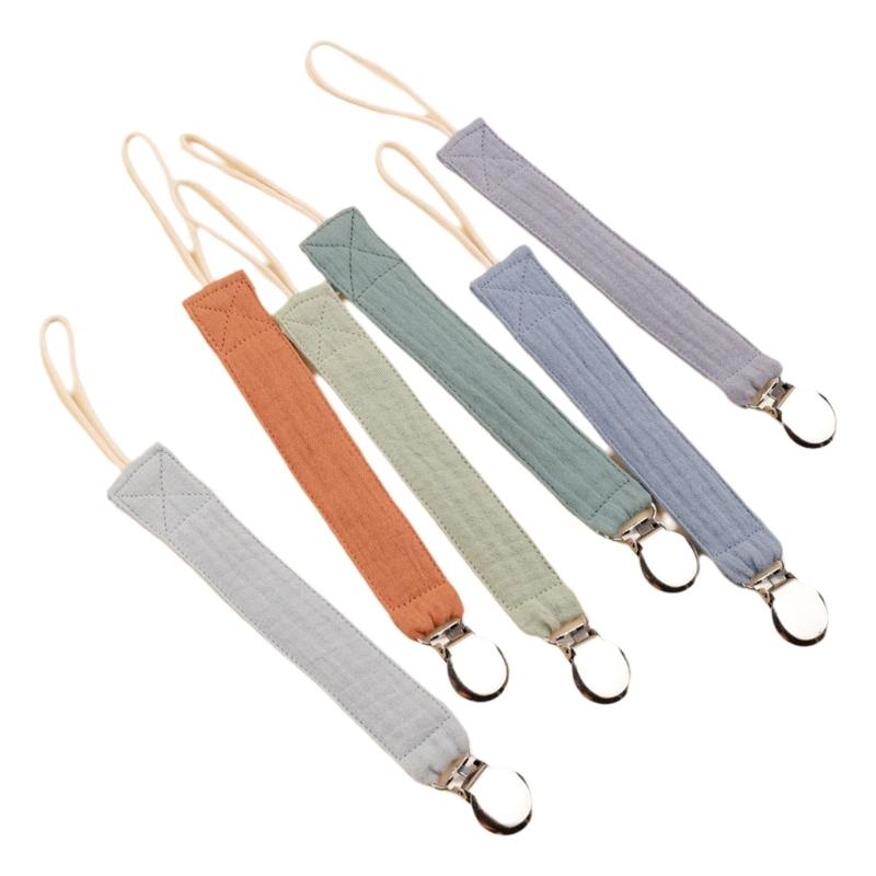 6Pcs Baby Pacifier Strap Baby Soother Chain Newborns Dummy Chain Clip Baby Product Cotton Teether Pacifier Strap Holder