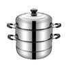 ZISIZ 3-Layer 32cm Multi-Stove Steamer Pot with Bakelite Handles
