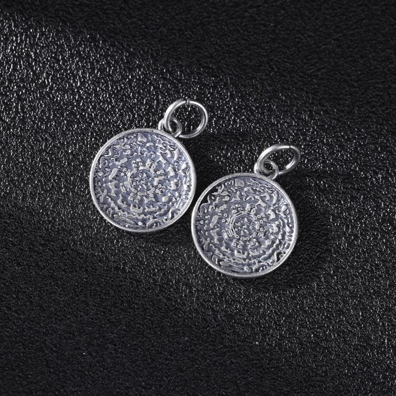 Color-Preserving Distressed Silver Persimmon Lucky Cat Pendant DIY Handmade Bracelet with Tibetan Silver Accessories