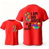 Autism Heart Tee Tshirtsi Am His Voice He Is My Heart Tshirts Unisex Unisexs Clothing Fashion Casual Tshirts Short Sleeve Tops