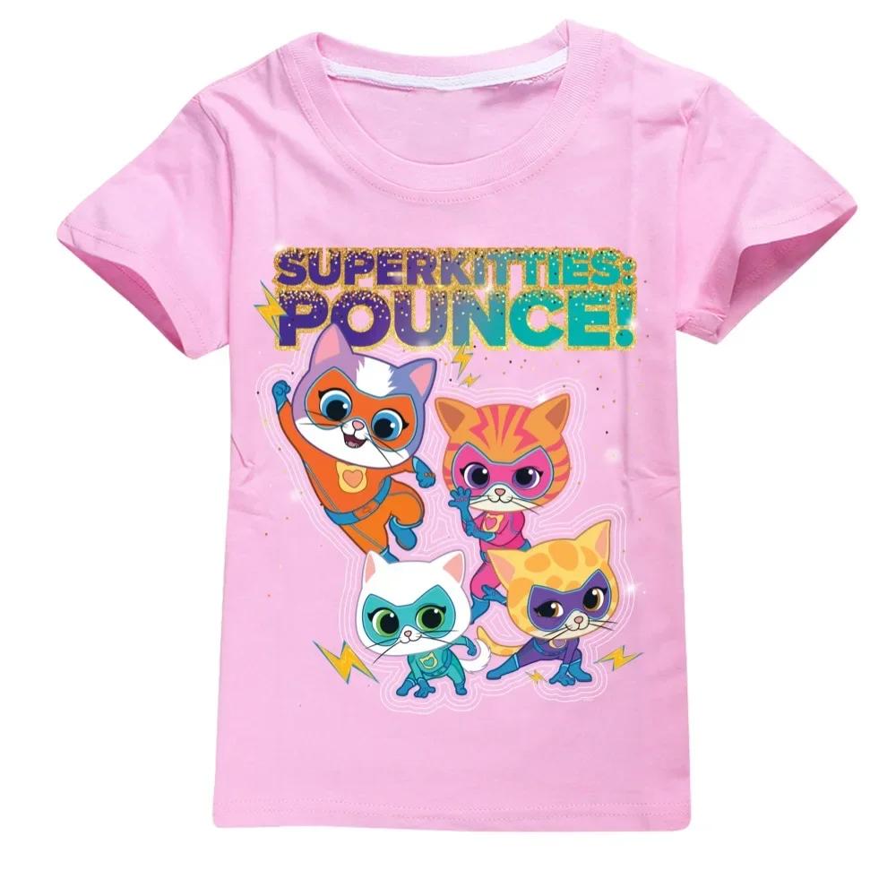 Anime SuperKitties 100 Pure Soft Cotton S Men Women Tee Adults Children Boy Gril Top O Neck Kids Parent Child Cotton Tshirt