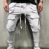 Cargo Pants Handsome Deep Crotch Comfy Camping Pants Drawstring Mid Waist Fitness Pants Sports Pants Workwear