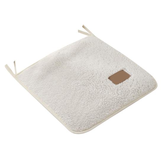 

Подушка для зимнего стула из теплого шерпа, противоскользящая, с фиксирующими ремнями, квадратная форма, для офиса 45cm бежевый