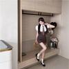 Summer New Niche Design Sense Pure Desire Style Spice Girl Hip Skirt Women's College Style Color Matching and Thin POLO Dress