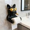 1PC Bulldog Shape Wall-mounted Tissue Holder - Resin Material, No Metal Tube Required, Suitable for Bathroom Decoration and Storage