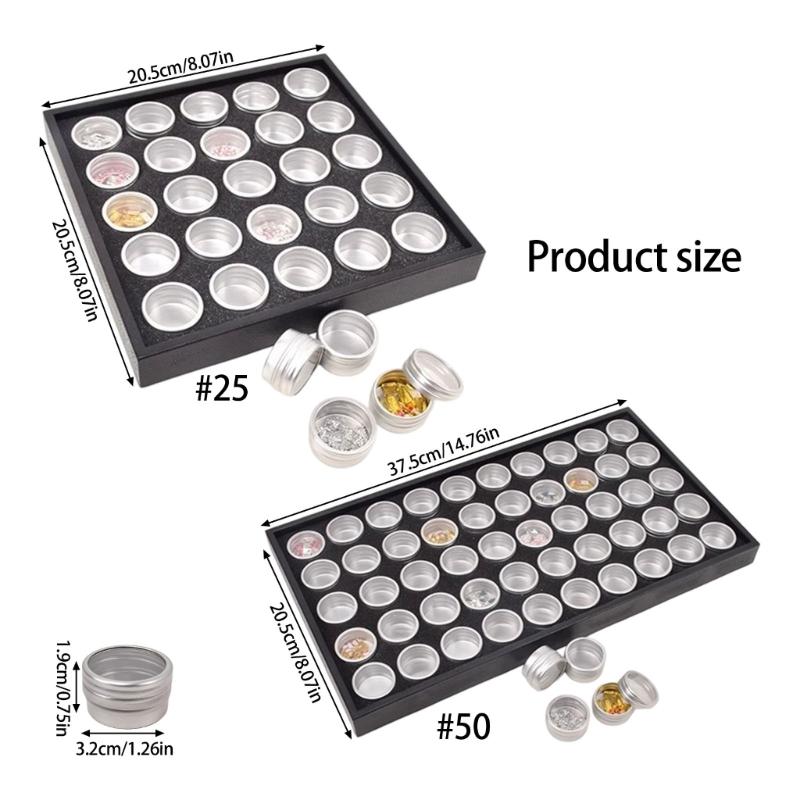 Jewelry Storage Box Visible Aluminum Containers For Rhinestones Studs And Pedicure Supplies Compact Solution