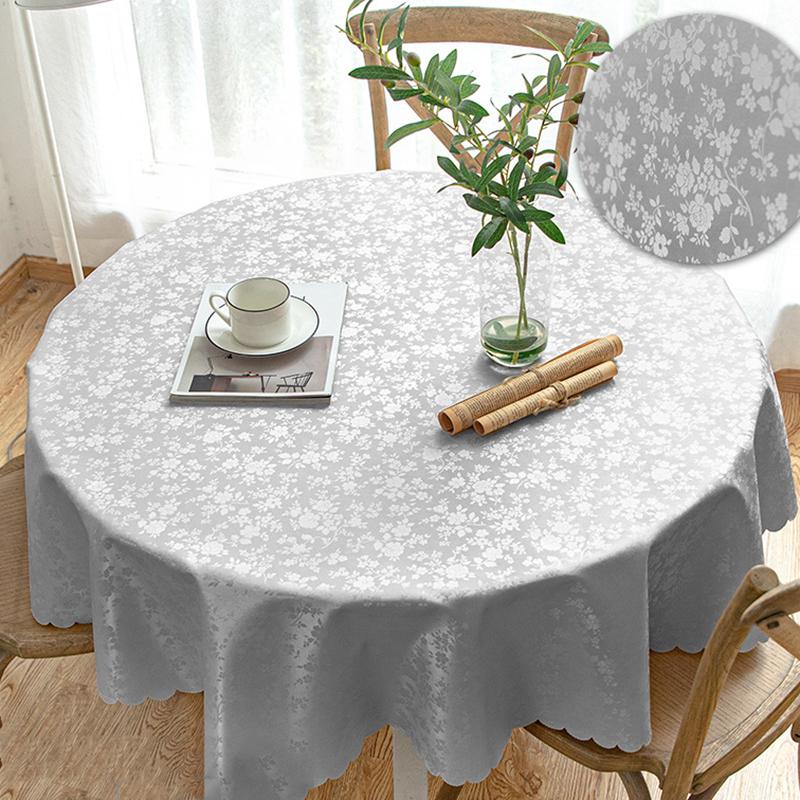 

Круглая ПВХ скатерть Водонепроницаемая Изолирующая Пластиковая Маслостойкая С печатным рисунком Свадебная Вечеринка Ресторан Белая Скатерть Украшение Diameter 120cm
