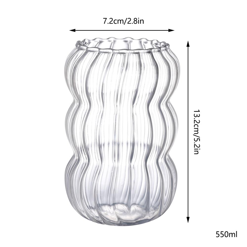 Creative Glass Cups Heat-resistant Tumbler Stripe Simple Transparent Tea Juice Milk Coffee Mug Vintage Drinking Glasses