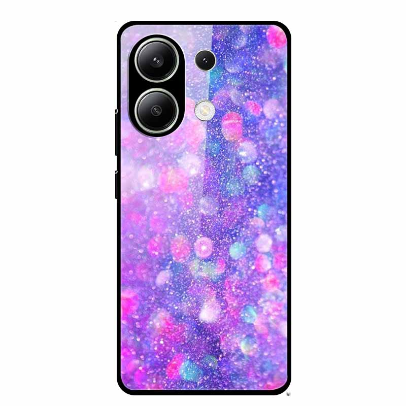 Glass Back Cover For Xiaomi Redmi Note 13 Case Note13 Pro Coque Hard Tempered Glass Case For Redmi Note 13 Pro Case Soft Bumper