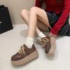 Korean version of lightweight thick-soled muffin single shoes women's 2025 autumn new fashionable soft-soled versatile casual height-increasing 