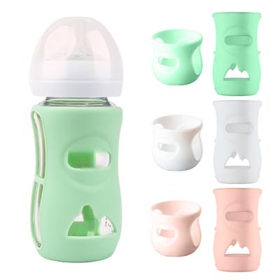 3 stuks siliconen flessenhoezen 120ml/240ml babyfleshouder antislip BPA-vrije isolatiehoes voor glazen babyfles
