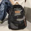 Student School Bag Denims Patched Backpack Girls Aesthetic Backpack Travel Bag Large Capacity Casual Daypacks