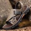 Fashion Classic Mens Sandals Slip On Summer Leather Sandals Slippers Men Outdoor Casual Lightweight Sandals Black Water Shoes Sandalias