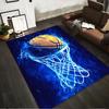 "Blue Basketball Hoop Carpet with Splash Art Design for Sports Fans" Suitable for Use As an Anti-slip for Living Room Bedroom Sofas