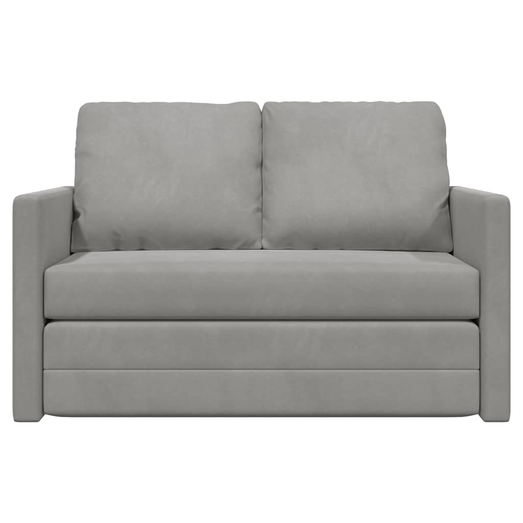 Vidaxl Sofa Podłogowa 2-W-1, Jasnoszara, 122X204X55 Cm, Aksamit