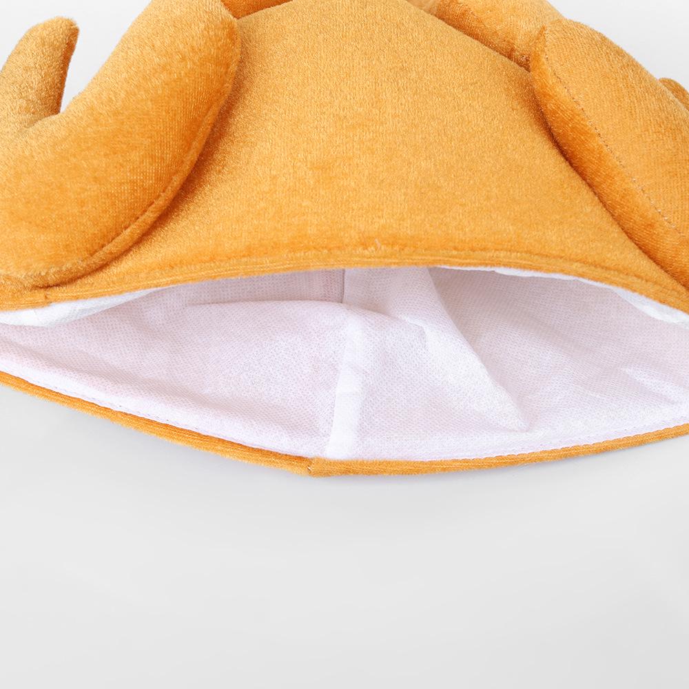 Thanksgiving Turkey Hat - Cartoon Chicken Leg Headband, Gold Velvet Costume for Party or Carnival.