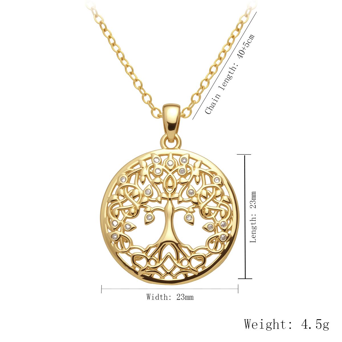 

Fashion Tree of Life Necklace Women s Stainless Steel Gold Plated Round Pendant Jewelry Parents Christmas Gift