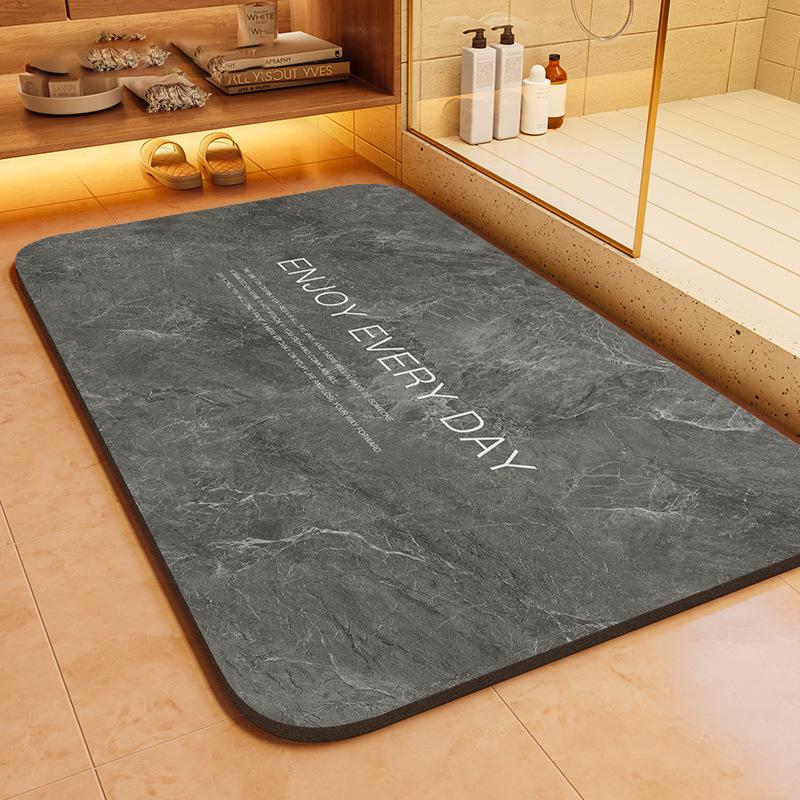 Simple Diatom Mud Mat Bathroom Moisture-wicking Slip-resistant Mat Toilet Door Toilet Washbasin Foot Mat Durable
