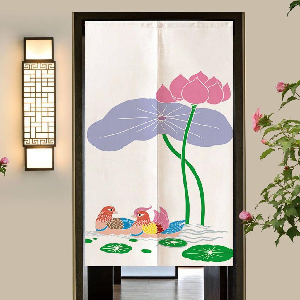VIKAMA Chinese-style Twin-Door Curtain Restaurant Guesthouse Semi-Curtain Kitchen Bedroom Partition Curtain Home Decoration