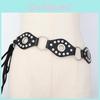 Boho Chic Leather Waist Belt With Hollow Design And Metal Clasp For Casual Outfits