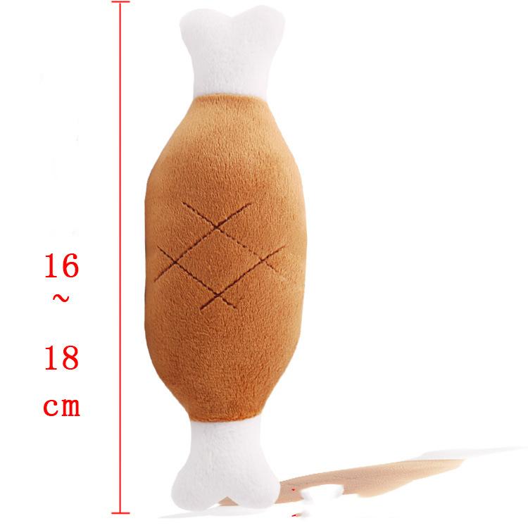 Wholesale Interactive Funny Sound Bone Chicken Leg Pet Chew Toy Pet Plush Toys Squeaky Dog Toys