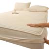 Fluffy Plush Fitted Bed Sheet with Elastic Band Solid Color Mattress Protective Cover Thick Bedspread for Single Double Bedsheet