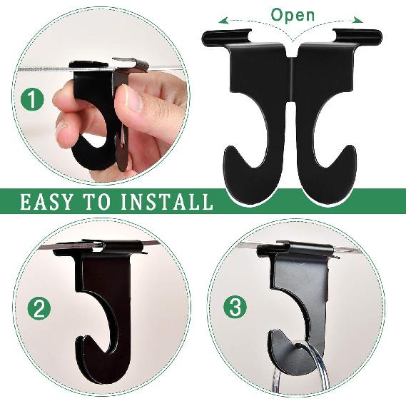 20 Pieces Metal Drop Ceiling Hooks Stainless Steel Ceiling Hanger T-Bar Track Clip Suspended Ceiling Hooks for Hanging Plants Office Classroom