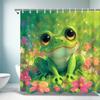 1pc Cute Frog Shower Curtain, Spring Modern Style Bathroom Decoration, Gift for Friends, bathroom accessory sets