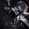 Men's Winter Warm Leather Motorcycle Gloves - Waterproof, Touch Screen, Plus Velvet Lining.