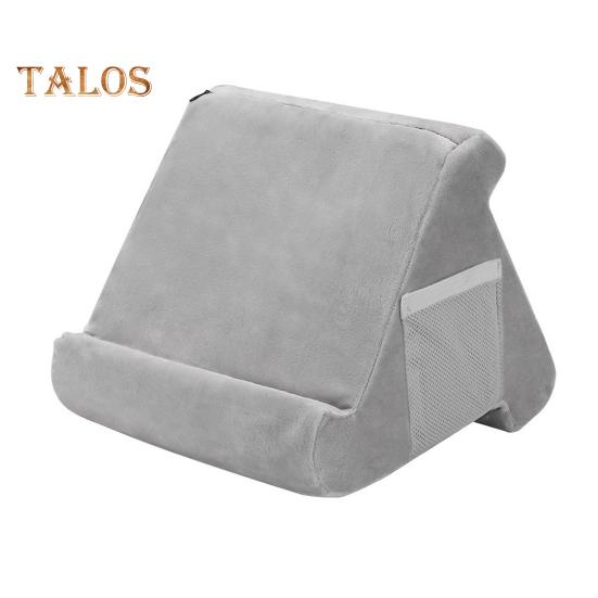 

Подушка-держатель для планшета с боковым сетчатым карманом, переносной дорожный офисный стол, кровать, многоугольная подушка для планшета, мягкая подставка для мобильного телефона серый