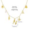 Boho A-Z Initial Letter Pendant Necklace Gold Color Beach Shell Starfish Pearl Necklace Women's Charm Jewelry Party Gift