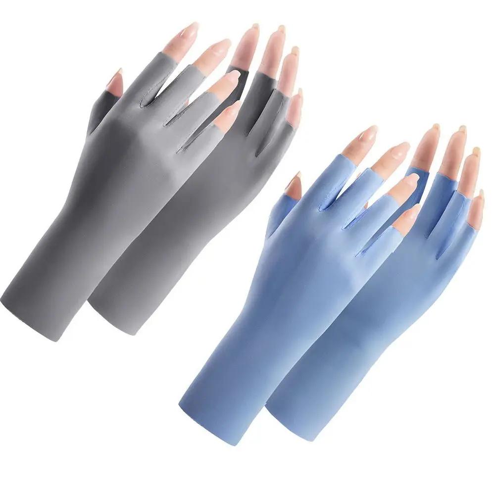 1 Pair Fingerless Gloves Summer Sunscreen Protection Multicolor Gloves Woman Driving Gloves Stretch Female Touchscreen