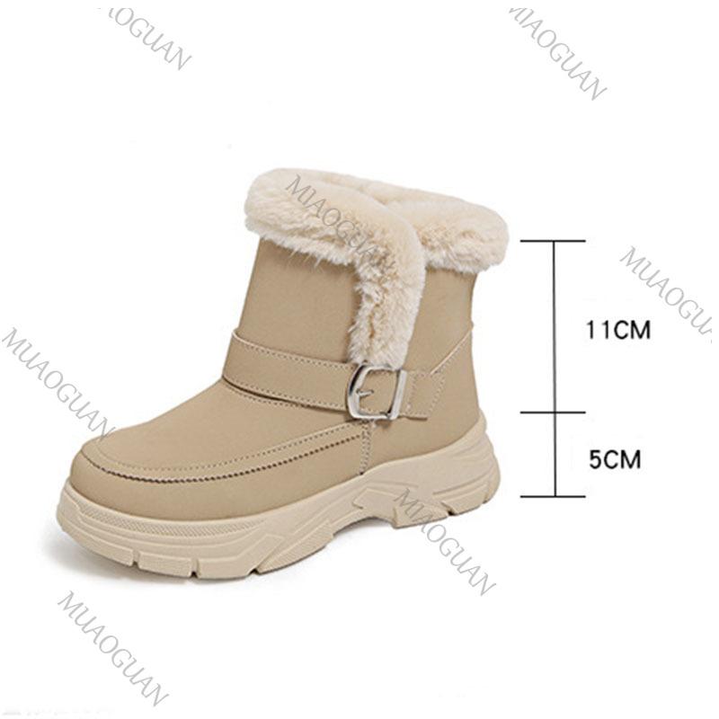 Fashion Winter Padded Thickened Warm Snow Boots for Women Casual Platform Slip On Short Plush Suede Ankle Boots Gladiator Women's Shoes