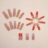 Frosted golden autumn orange French long water pipe nail Spice Girls ins wind diamond flower wearing armor wholesale nails