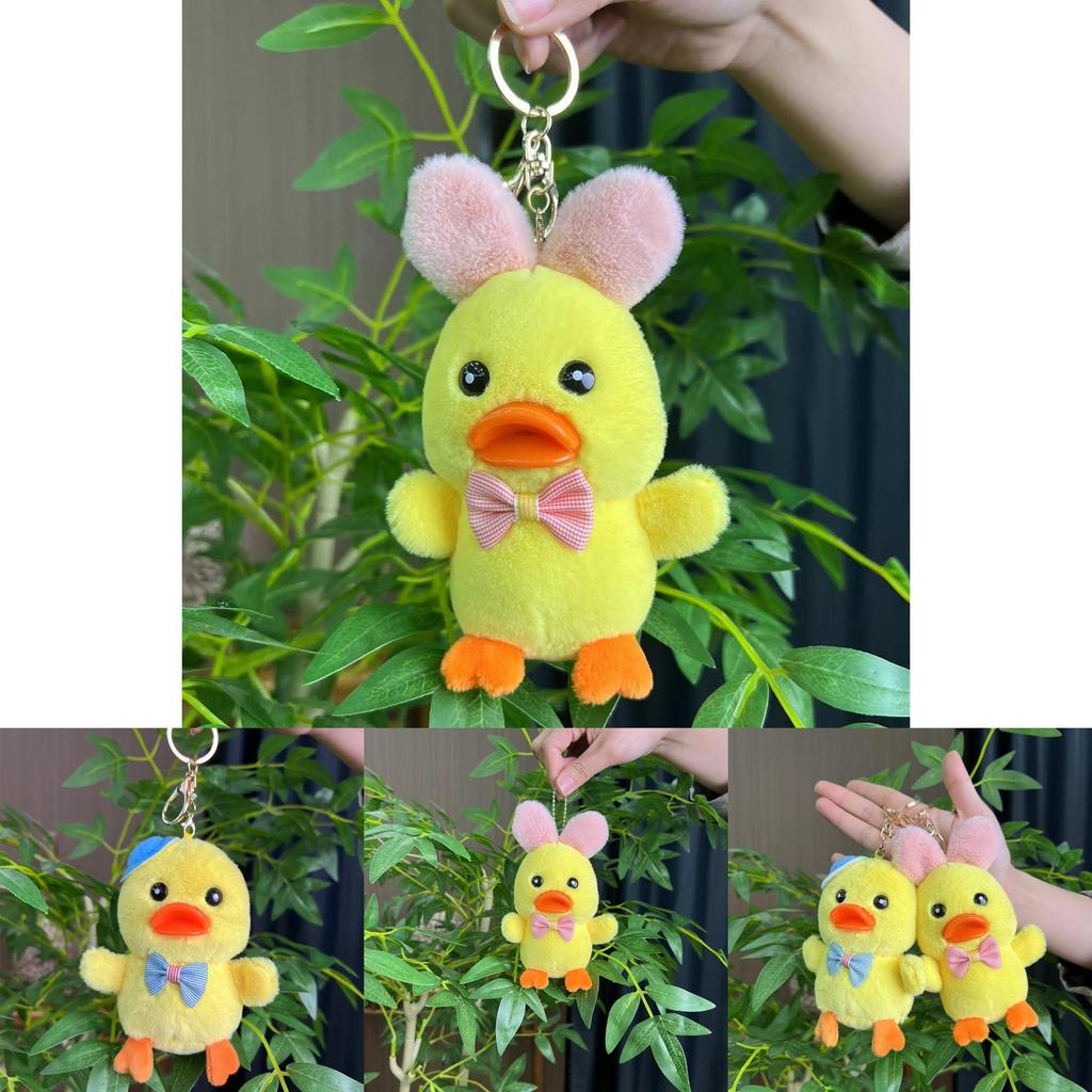 Charming Duck Plush Toy Accessory With Golden Chain For Stylish Backpacks