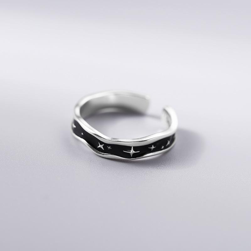 925 Silver Irregular Star Adjustable Finger Rings For Women Wedding Female Luxury Fine Jewelry Promotions
