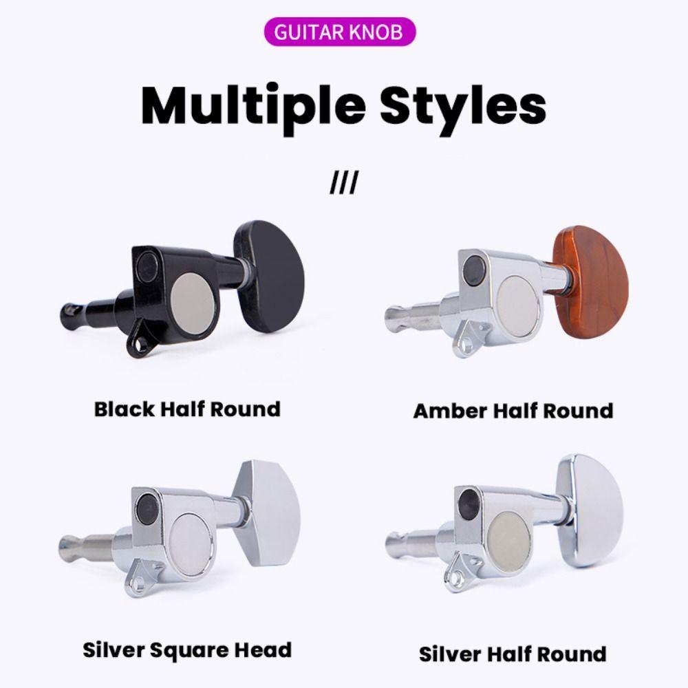 6PCS Zinc Alloy Guitar Tuning Pegs 3L3R Lock String Tuning Pegs Guitar Tuning Machine Head