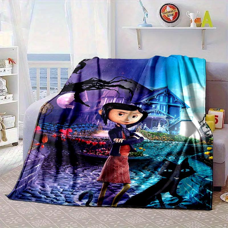 Moonlit Mystery Cora-line Blanket Flannel Blanket for bed, sofa, Camping, Hiking, Picnic Essentials, gift for family Fan gifts