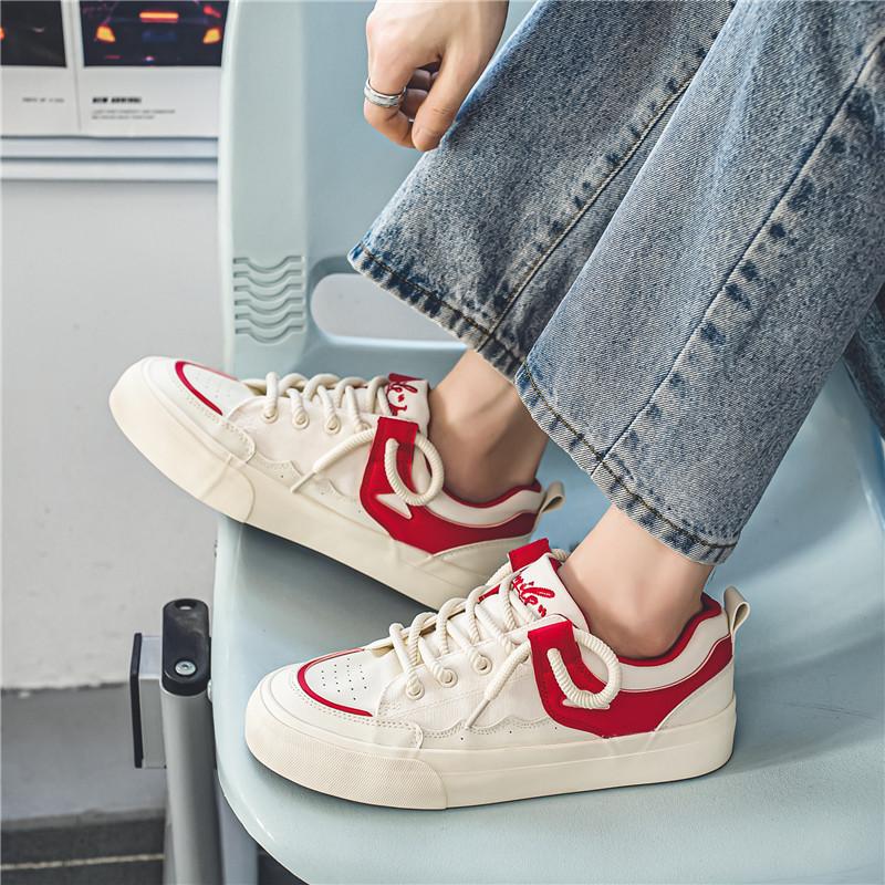 Fashion 2024 Designer Low top Canvas Shoes Men Harajuku Beige Casual Sneakers Men Street Hip hop Sneakers Lace-up Vulcanized Shoes Man