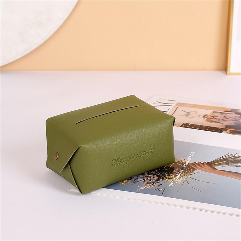 Nordic PVC Leather Tissue Box Portable, Desktop Toilet Paper Holder Napkin Storage Box WC Paper Container Home Decoration