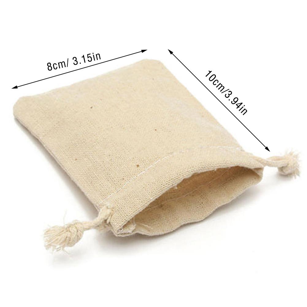 50 Stück Kleine Tasche Naturfarbenes Leinen Bündelmund Leinen Jute Sack mit Kordelzug Geschenke Leckereien Verpackungsbeutel für Gäste