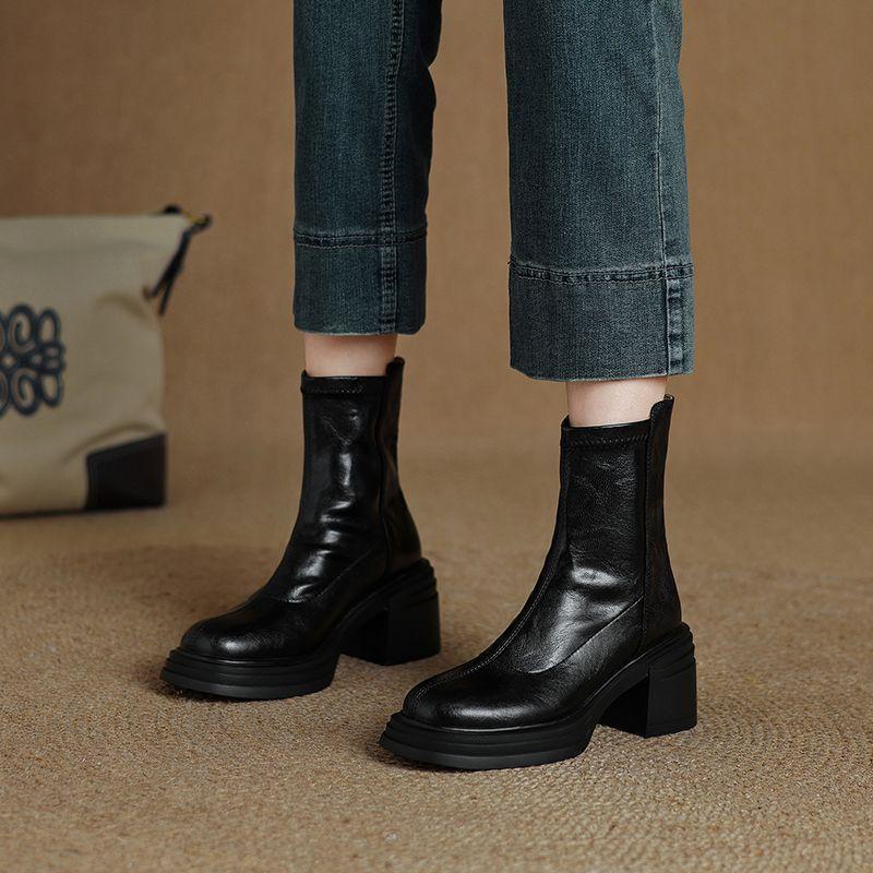 Versatile Short Boots for Women, Padded, High-heeled, Thick-soled, Height-increasing Shoes