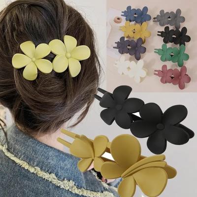 Moda çiçek saç tokası Headdress kadın saç klipleri arka kafa kaşık sarmal saç tokası ördek gagası klip at kuyruğu klip