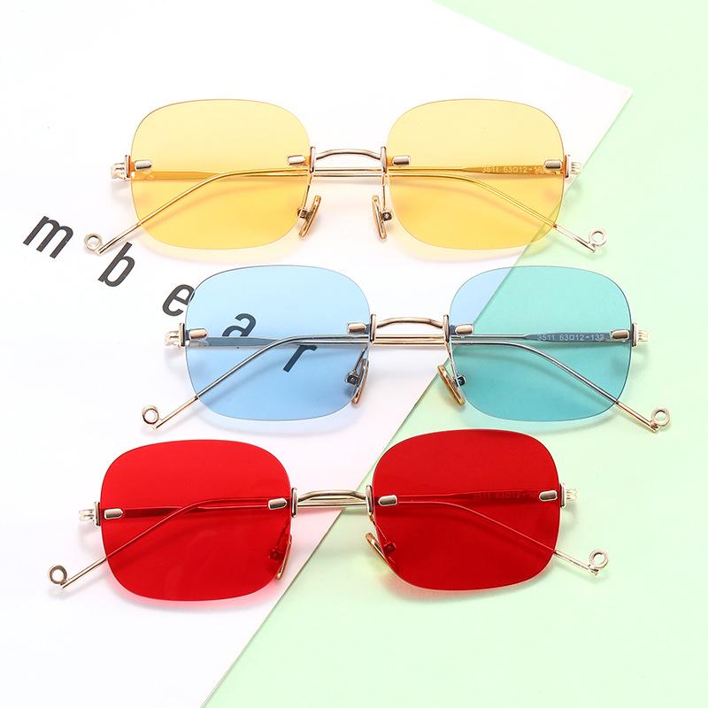Square Shape Rimless Women Sun Glasses Fashion Uv Protection Man Sunglasses Driving Travelling Woman Sun Glass